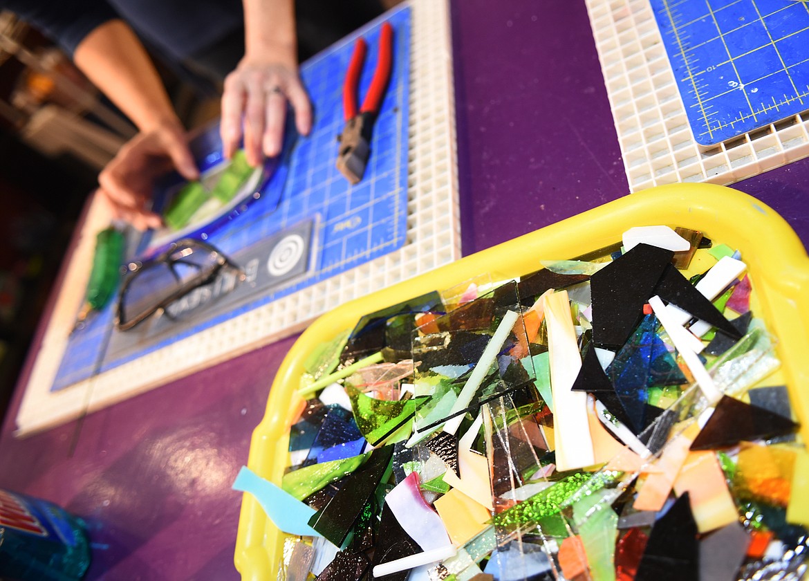 Glass-fusing project in progress at Stumptown Art Studio on Wednesday, Nov. 15, in Whitefish. (Brenda Ahearn photos/This Week in the Flathead)