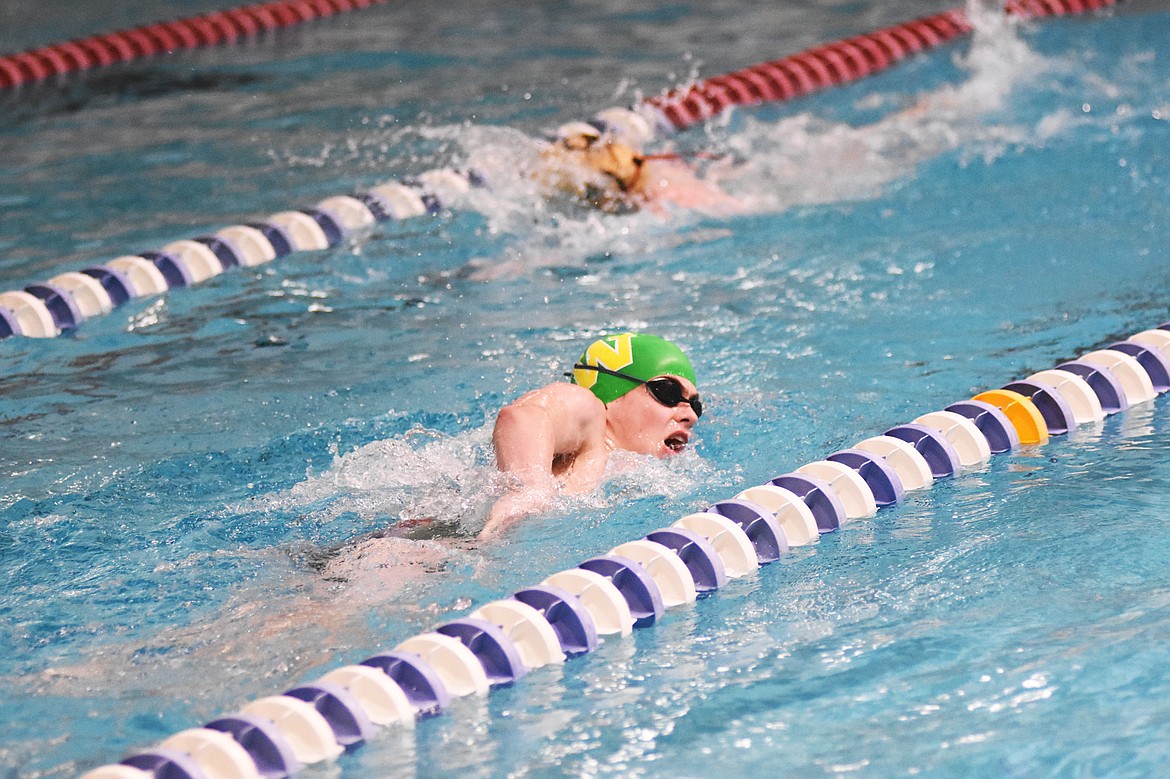 Preston Ring works through his laps during practice Monday night.