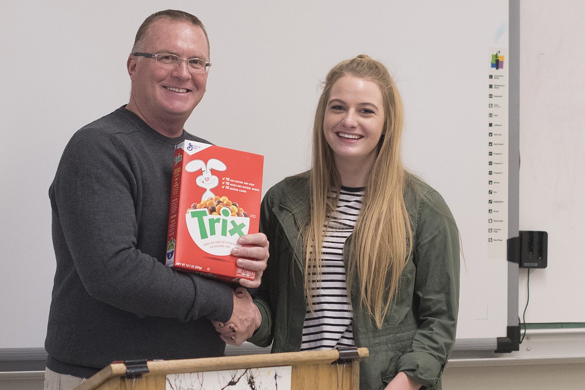 Savvy Ellis was inducted as the Columbia Falls High School HOSA Treasurer last week.