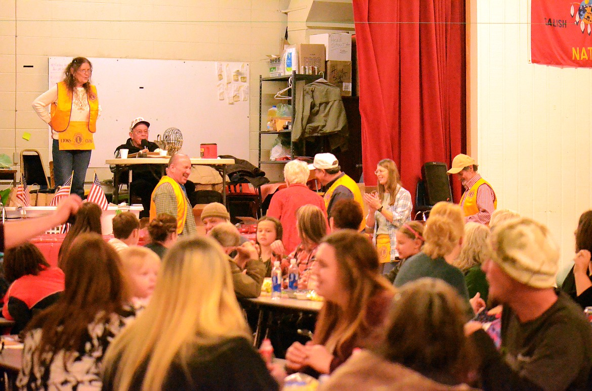 Residents of Sanders County enjoy a Sunday afternoon at the annual turkey bingo event in Hot Springs. (Erin Jusseaume/ Clark Fork Valley Press)