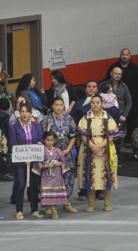 Pictured clockwise from left are Andrea, Halle, Nadia and Lilyann Adams. The family attended the 43rd Head Start Pow Wow Friday in Ronan. (Ashley Fox/Lake County Leader)