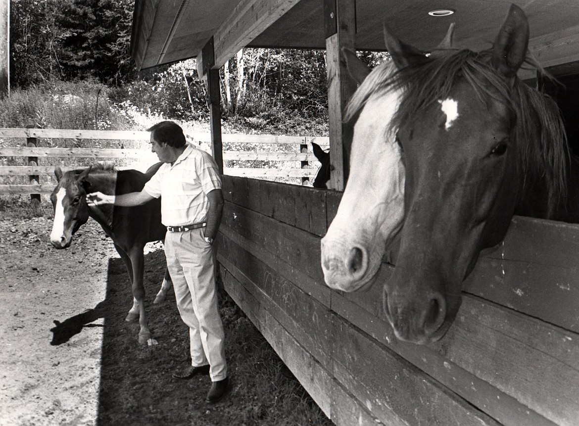 Jim Nabors when in Whitefish spent as much time as he could outdoors, including time with his horses. (Pilot file photo)