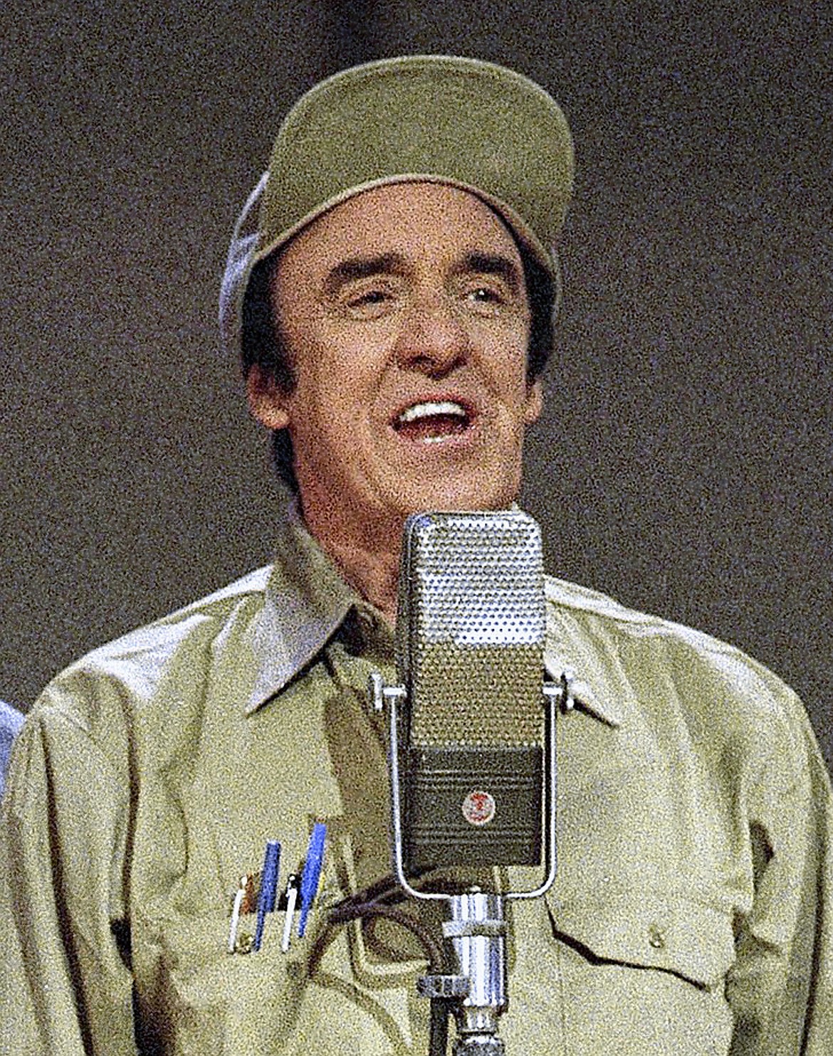 FILE - In this May 7, 1992 file photo, Jim Nabors, a cast member from &quot;The Andy Griffith Show,&quot; appears in Nashville, Tenn.  Nabors died peacefully at his home in Honolulu on Thursday, Nov. 30, 2017, with his husband Stan Cadwallader at his side. He was 87. (AP Photo, File)