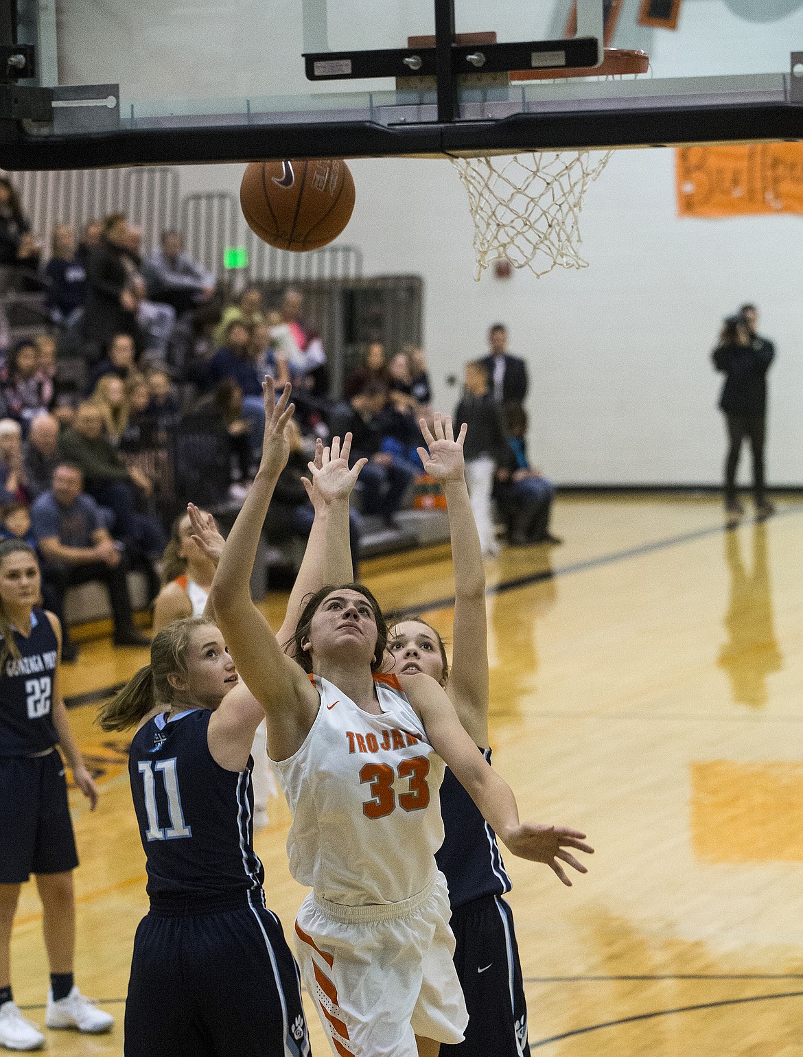 LOREN BENOIT/PressPost Falls guard Melody Kempton goes for a layup against Gonzaga Prep Thursday night at Post Falls High School.