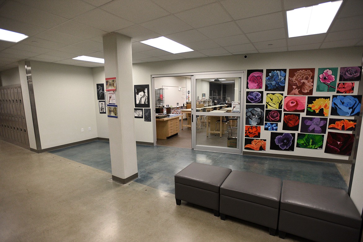 Shown is the area outside the art room at Bigfork High School.