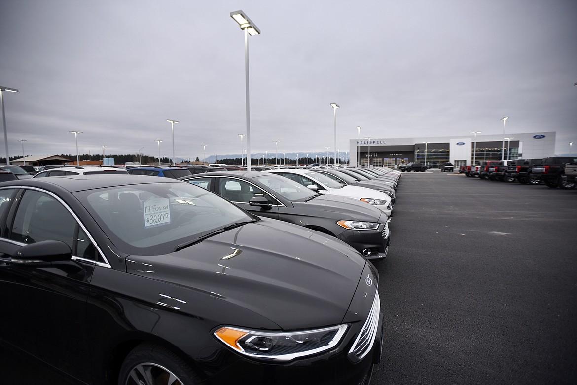 The lot of the new Kalispell Ford dealership in North Kalispell.