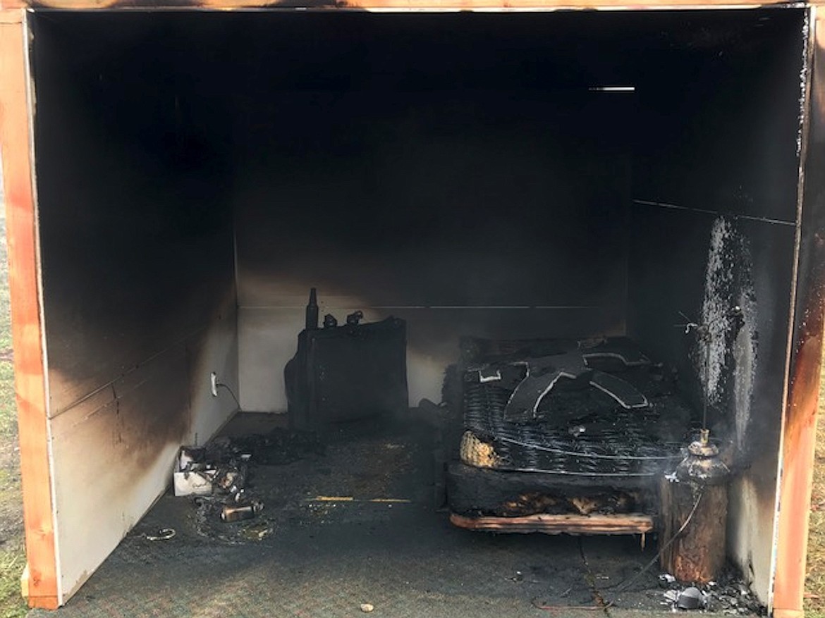 (Courtesy photo)
Selkirk Fire, Rescue and EMS hosted a three-day &#147;Arson Detection for the First Responder&#148; class last, sponsored by the Idaho State Fire Marshal&#146;s, office and Idaho State Fire Service Technology, attended by firefighters from around the region. During the class, realistic rooms were built and burned behind the Sagle firestation to simulate intentional and unintentional fires for the students to determine the cause and origin.