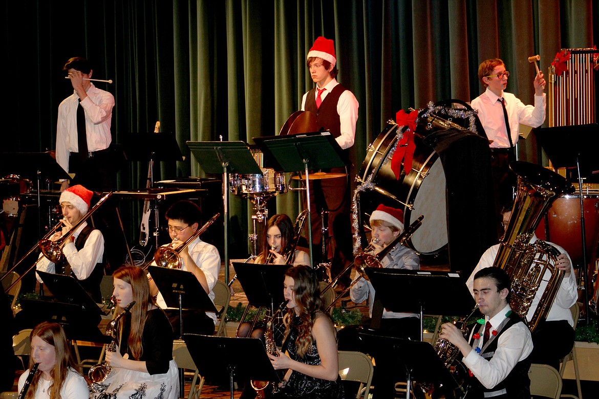 The symphonic band performs at the annual Libby High School dessert concert Tuesday, Dec. 5 at the Libby Memorial Events Center in Libby. (Photo by Sarah Barrick)