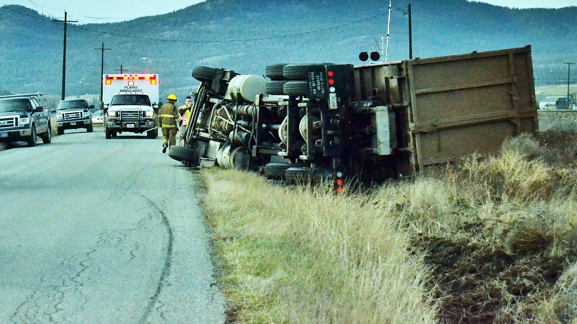 Emergency crews were quick to act when hearing of the single vehicle turnover (Erin Jusseaume/ Clark Fork Valley Press)