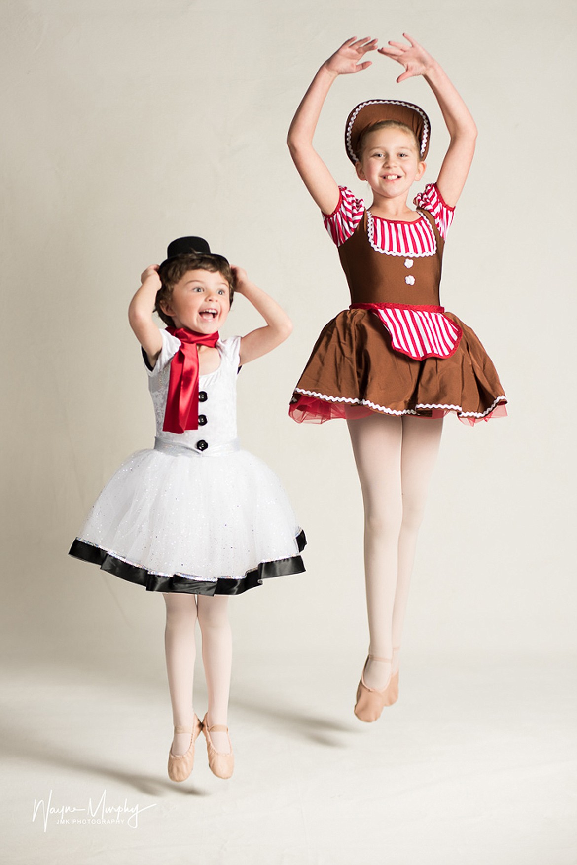 Sugar Cookie Claire Laverty of the Storybook Ballet School and Gingersnap Kaitlyn Murphy of the Noble School of Ballet. (Wayne Murphy of JMK Photography)