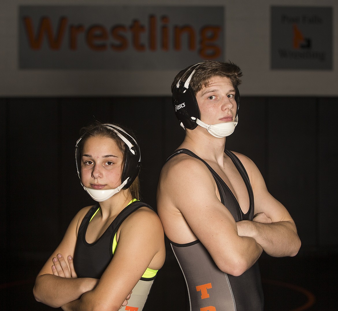 LOREN BENOIT/Press
Brelane and Braydon Huber eye success at the annual Tri-State Invitational starting Friday at North Idaho College. Braydon signed a letter of intent to wrestle at Division II University of Mary in Bismarck, N.D. and his sister won the Cadet national freestyle national title last summer in Fargo, N.D.