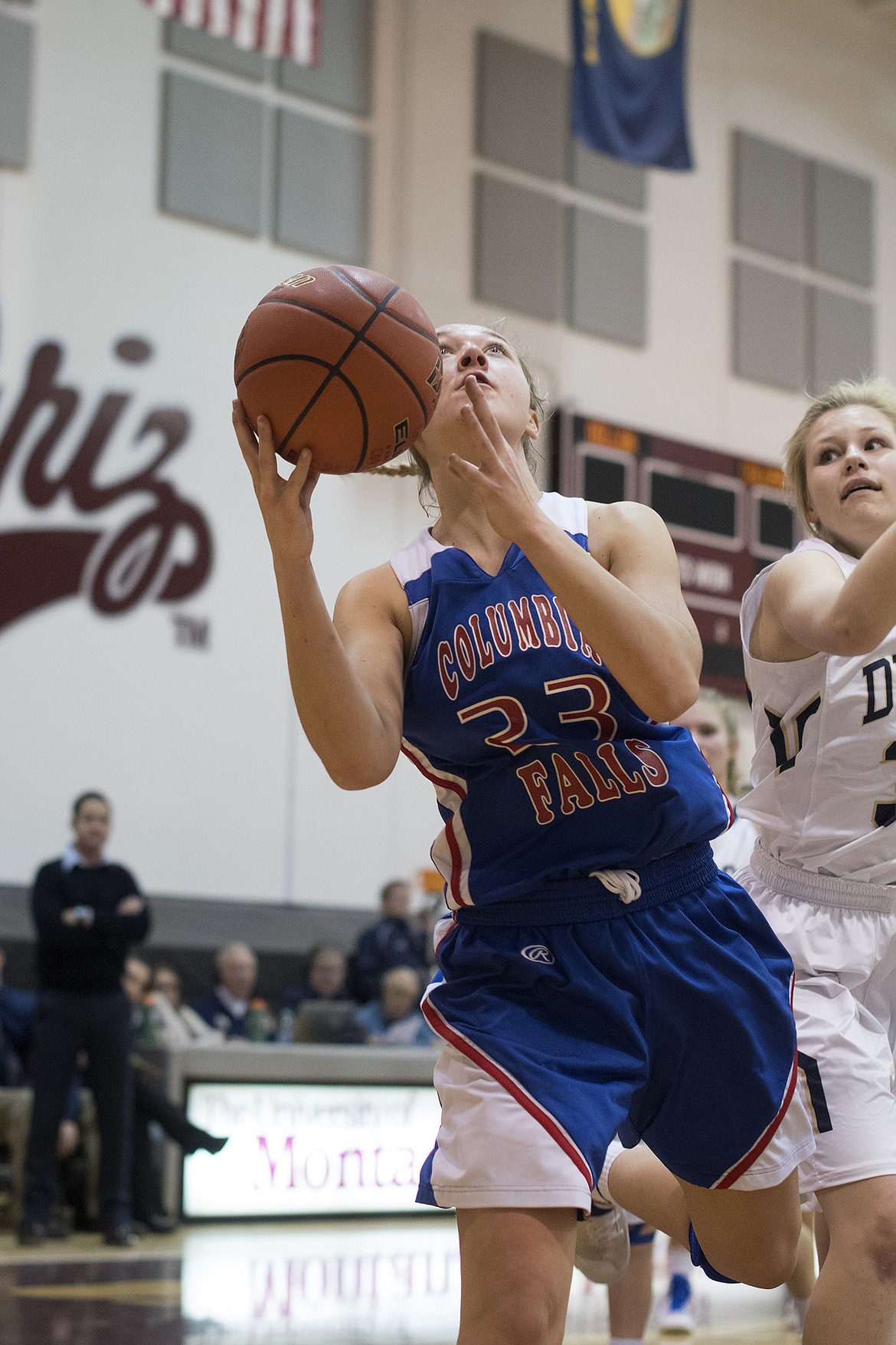 Ryley Kehr goes up for a shot in the second quarter against Dillon. (Jeremy Weber photo)