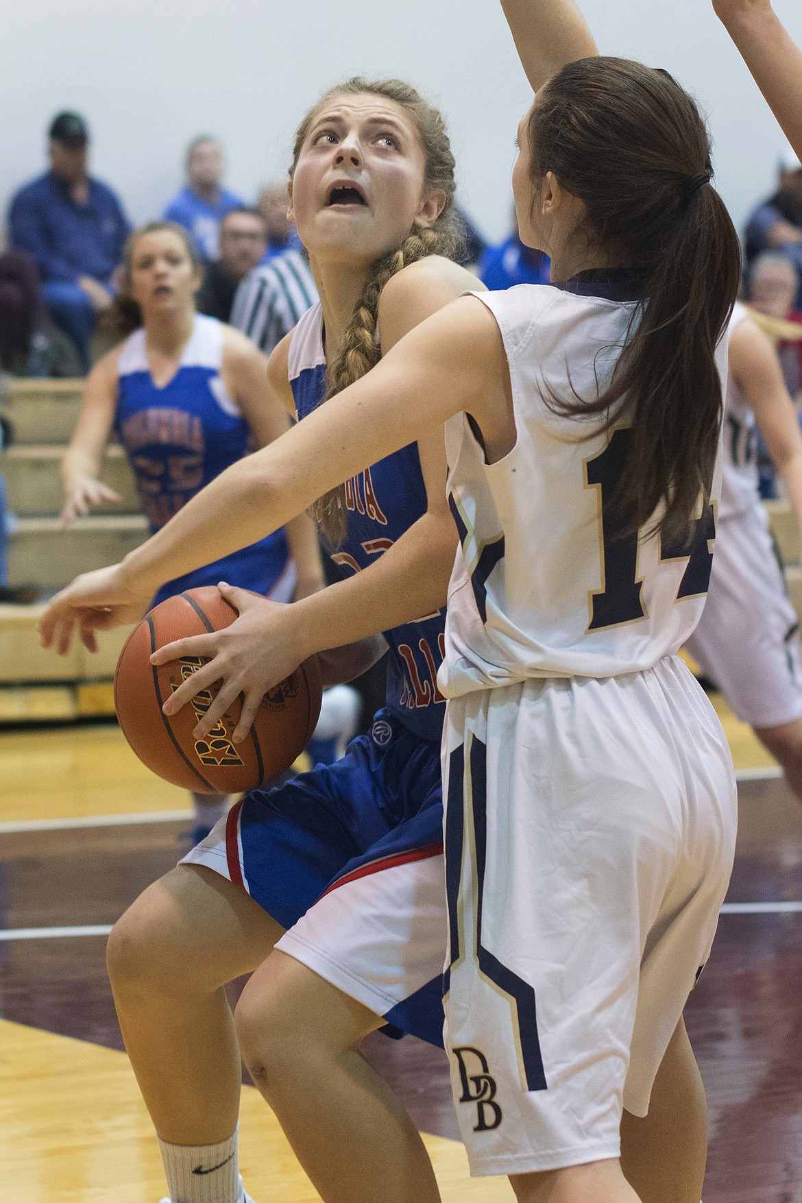 Hannah Schweikert takes the ball inside against Dillon. (Jeremy Weber photo)