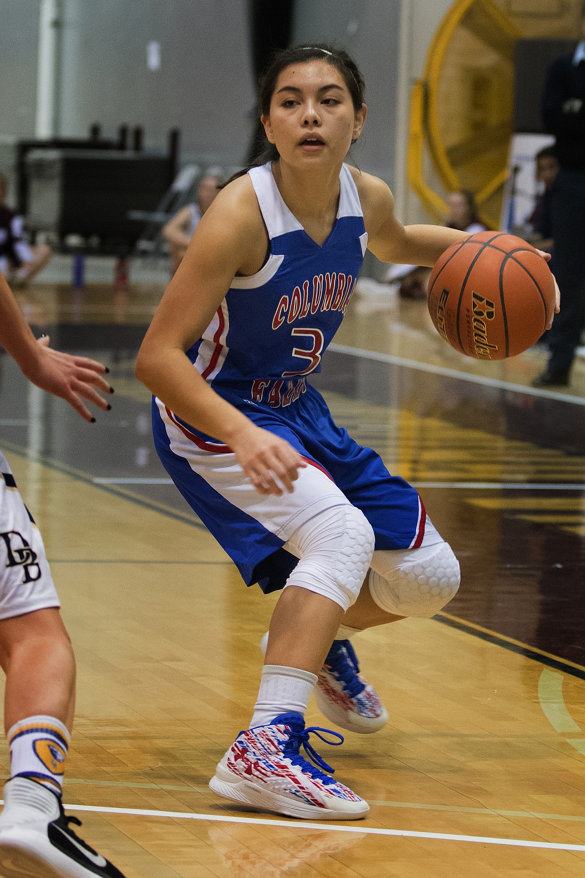 Dani Douglas brings the ball up against the Dillon Beavers. (Jeremy Weber photo)