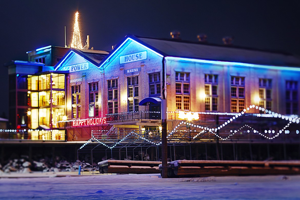 Photo courtesy of DOVER BAY DEVELOPMENT
Holiday lights at the Sandpoint Marina, near the site of the new Sandcreek Lofts.