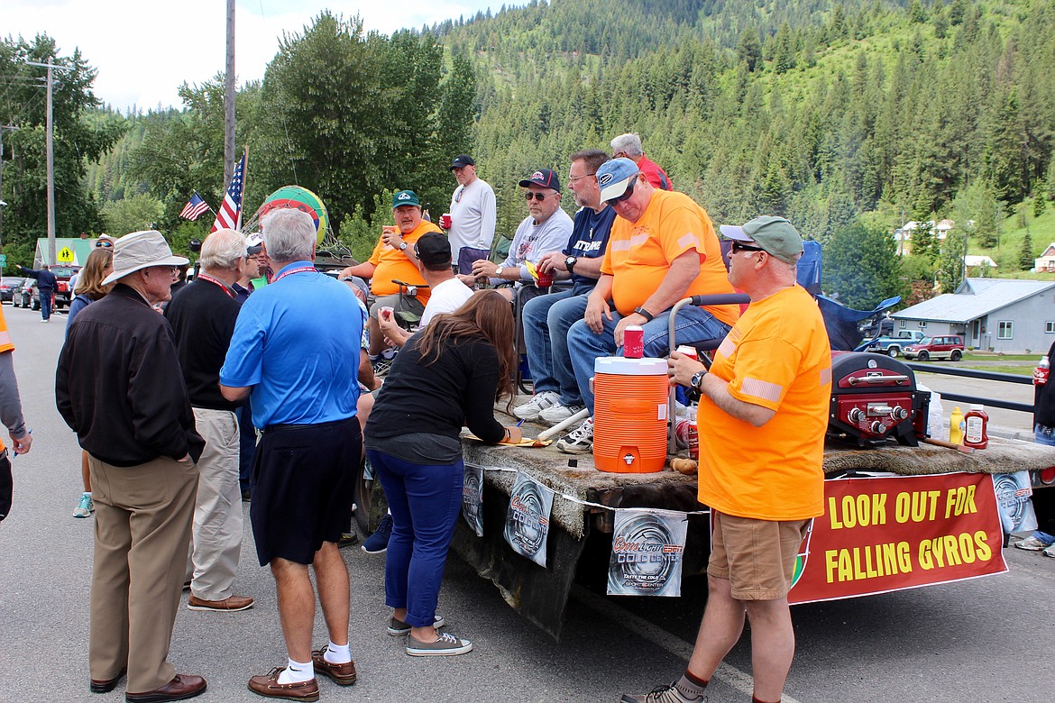 Photo by CHANSE WATSON
Sanborn (far right) takes part in this year&#146;s Lead Creek Derby and Gyro Days event with his fellow gyros near the starting line in Mullan. Sanborn is a current member of the Wallace Gyro Club and its former president.