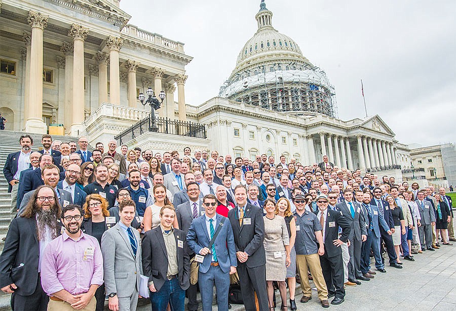 Photo courtesy of BREWERS ASSOCIATION
More than 160 industry representatives with the National Brewers Association visited Washington, D.C., this year to advocate for craft brewers across the country. Representing Idaho, Sanborn can be seen wearing red in the second row.