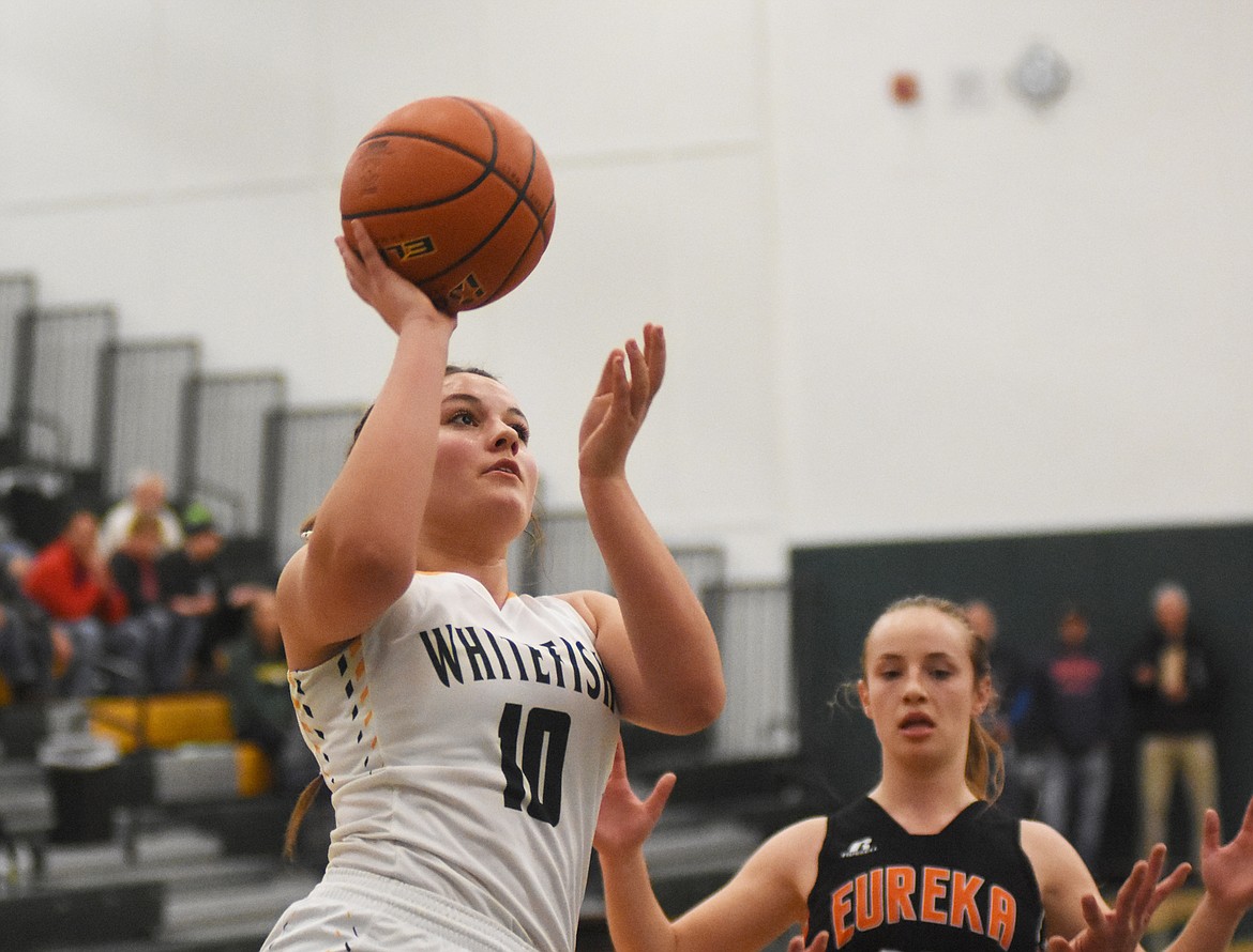 Hope Brown floats a layup against Eureka on Tuesday.