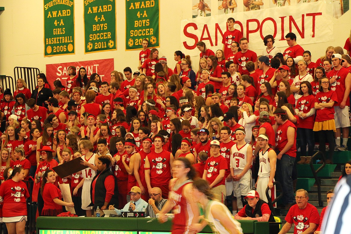 (Daily Bee file photo/SHERI JONES)
Sandpoint High School students cheer on the Bulldogs during the 2016 Battle for the Paddle in Lakeland.