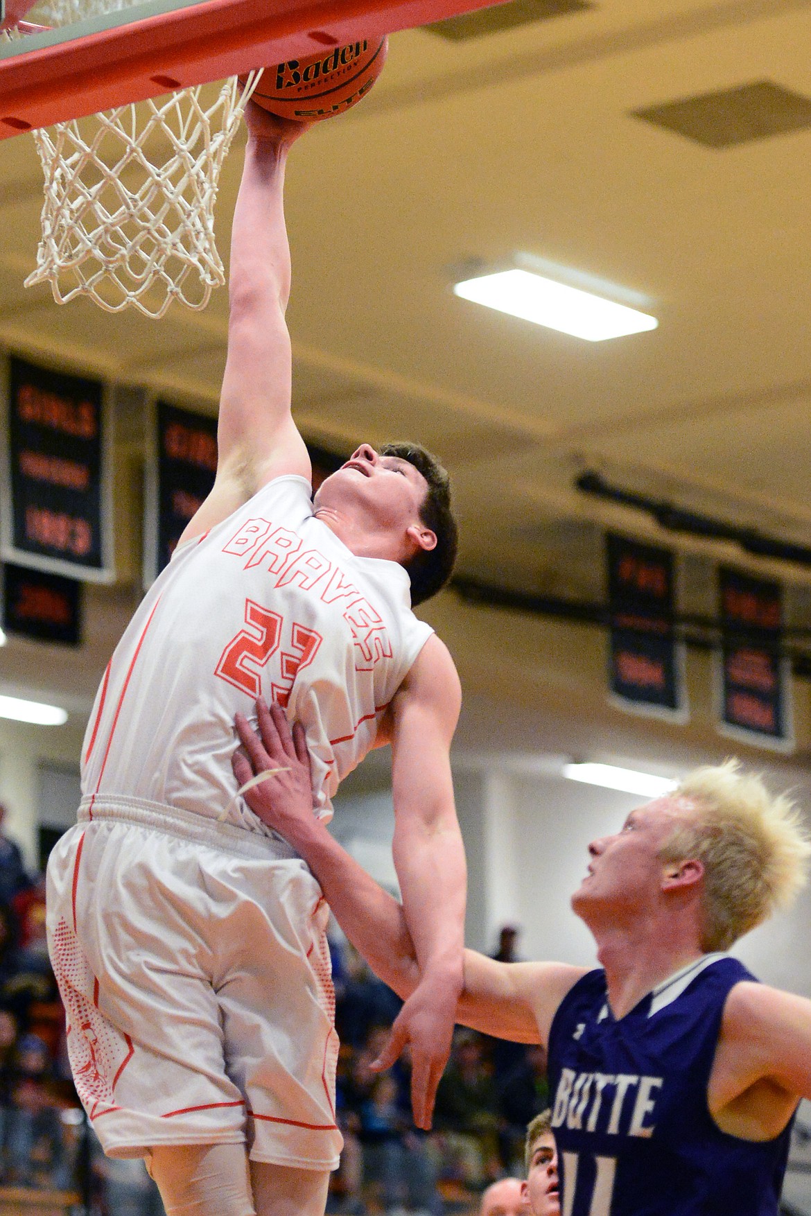 Flathead&#146;s Eric Seaman can&#146;t get a dunk attempt to fall against Butte. (Casey Kreider/Daily Inter Lake)