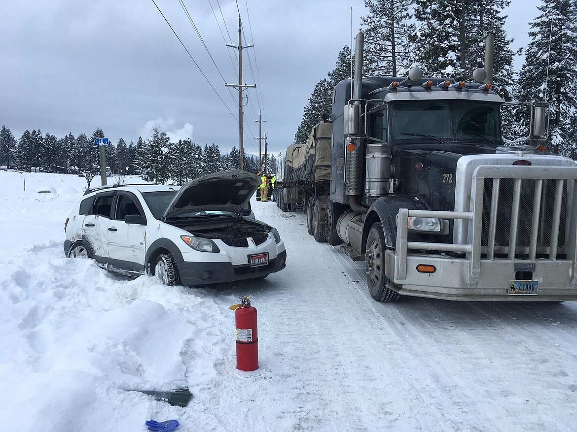 A collision between a passenger vehicle and a tractor trailer occurred shortly after 11 a.m. Wednesday on Roosevelt Road, near Zimmerman Road.