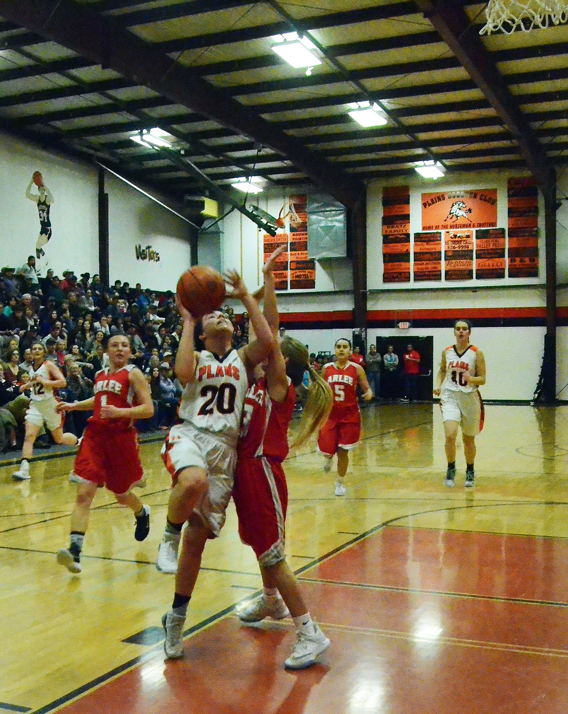 Haley Josephson (20) makes a succesful lay-up keeping the Trotters in the game (Erin Jusseaume/ Clark Fork Valley Press)