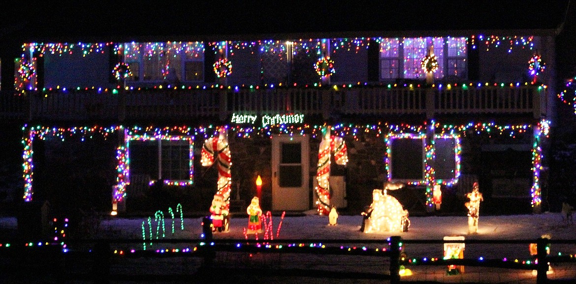 Friends say the Stephens home is the best Christmas display in Mineral County. Norma starts to decorate after Halloween with thousands of lights and decorations. (Kathleen Woodford/Mineral Independent)