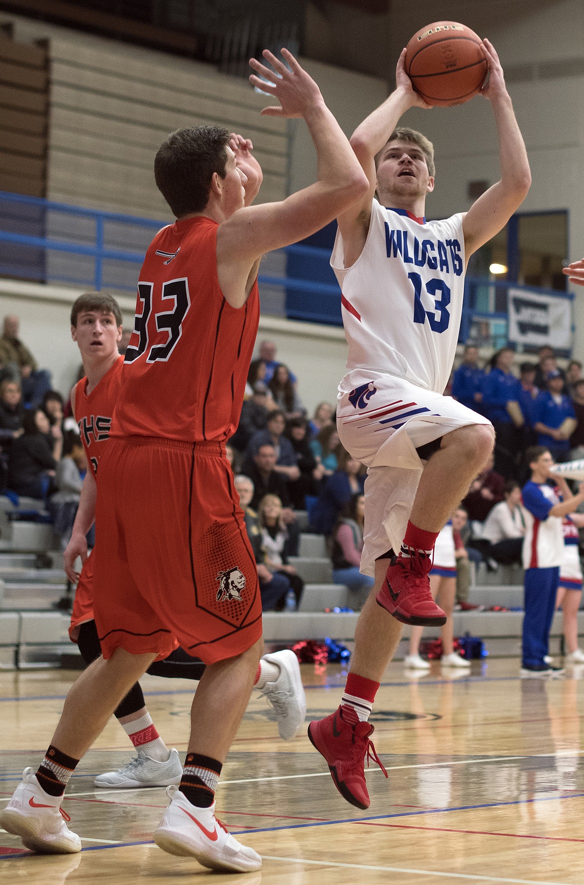 L.J. Panasuk goes up for a shot against Flathead. (Jeremy Weber photo)