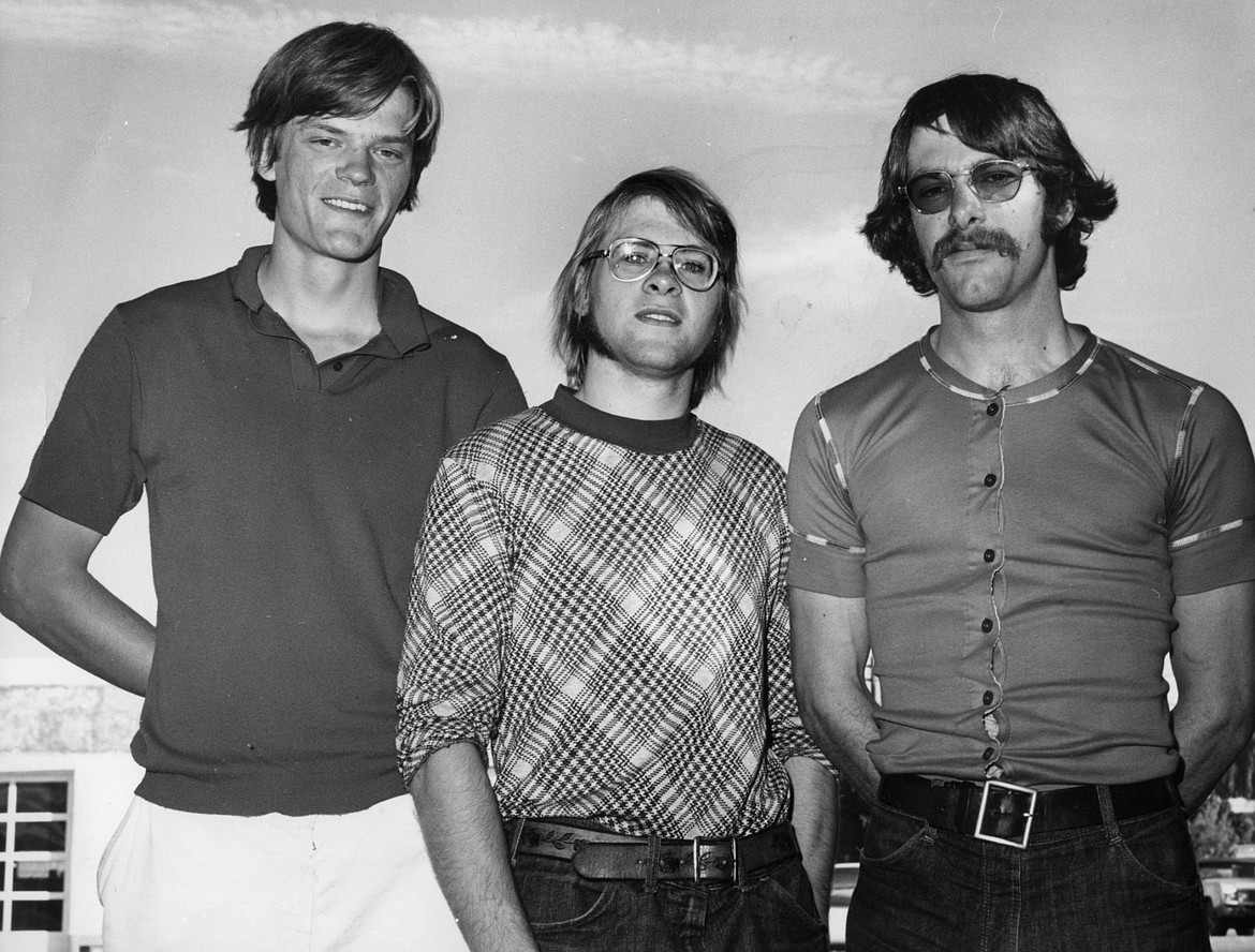 From left, Steve Jackson, Terry Kennedy and Jim Kanzler after they made the first ascent of Mount Cleveland's north face in 1976.