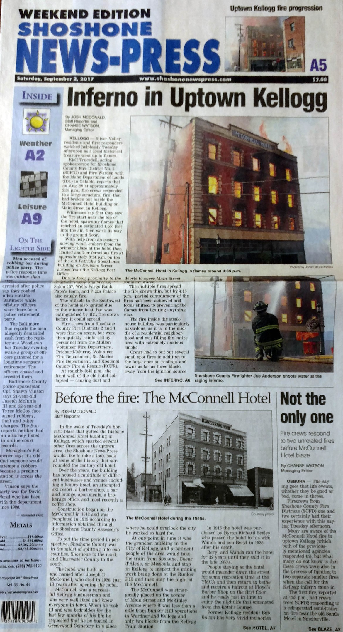 The McConnell Hotel Fire.
