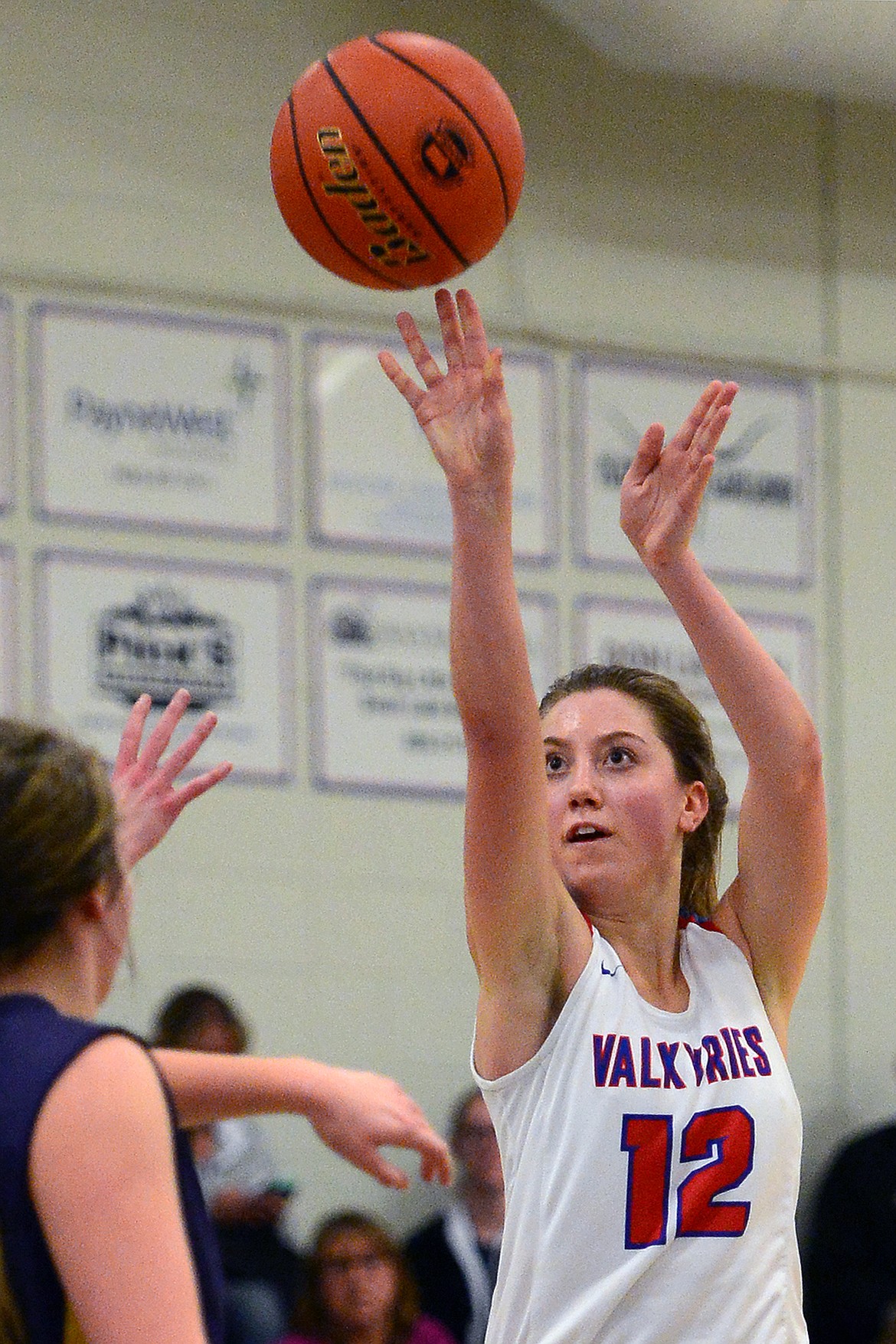 Bigfork's Shae Anderson releases a three-pointer against Deer Lodge. (Casey Kreider/Daily Inter Lake)