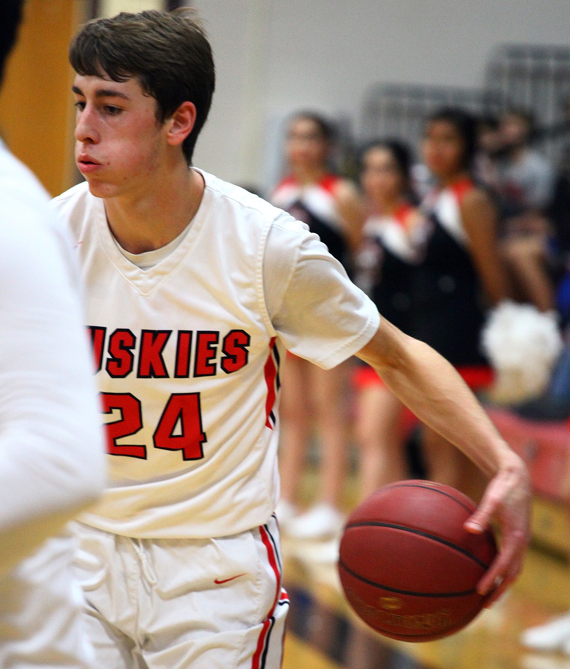 Rodney Harwood/Columbia Basin HeraldKyler Villarreal (24) drives to the basket in the first half of Friday's CWAC game against Prosser. The Othello senior finished with 41 points.