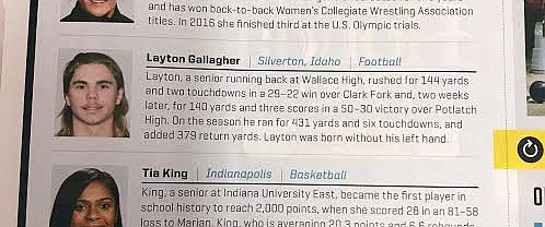 Courtesy of Sports Illustrated
Gallagher was featured in the December 4, edition of SPort Illustrated in their 'Faces in the Crowd' section.