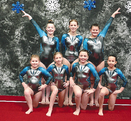 Courtesy photo
Members of Technique Gymnastics, Xcel Silver team. In the front row from left are Tatum Easterday, Caitlin Costello, Mackenzie Wyant and Morgan Rossberg; and back row from left, Elyse Hemenway, Kaitlynn Butler and Taylor Payne.