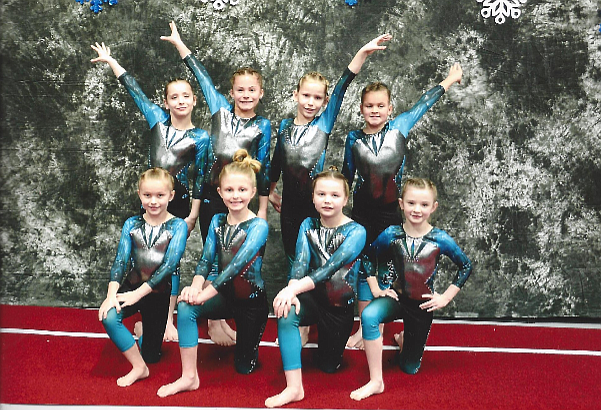 Courtesy photo
Members of Technique Gymnastics Level 3. In the front row from left are Brooklynn Widmer, Laila Gilbreath, Khloe Martin and Viviann Crebs; and back row from left, Kirsten Passmore, Ava Nordberg, Jaylin Koneval and Elsa Laker.