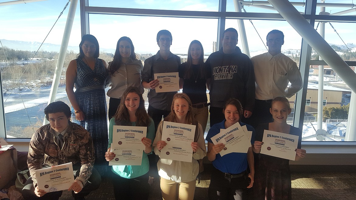 The Alberton BPA team had a good showing at Regional Conference held at the Missoula College on Jan. 8. (Photo courtesy of Alberton BPA)