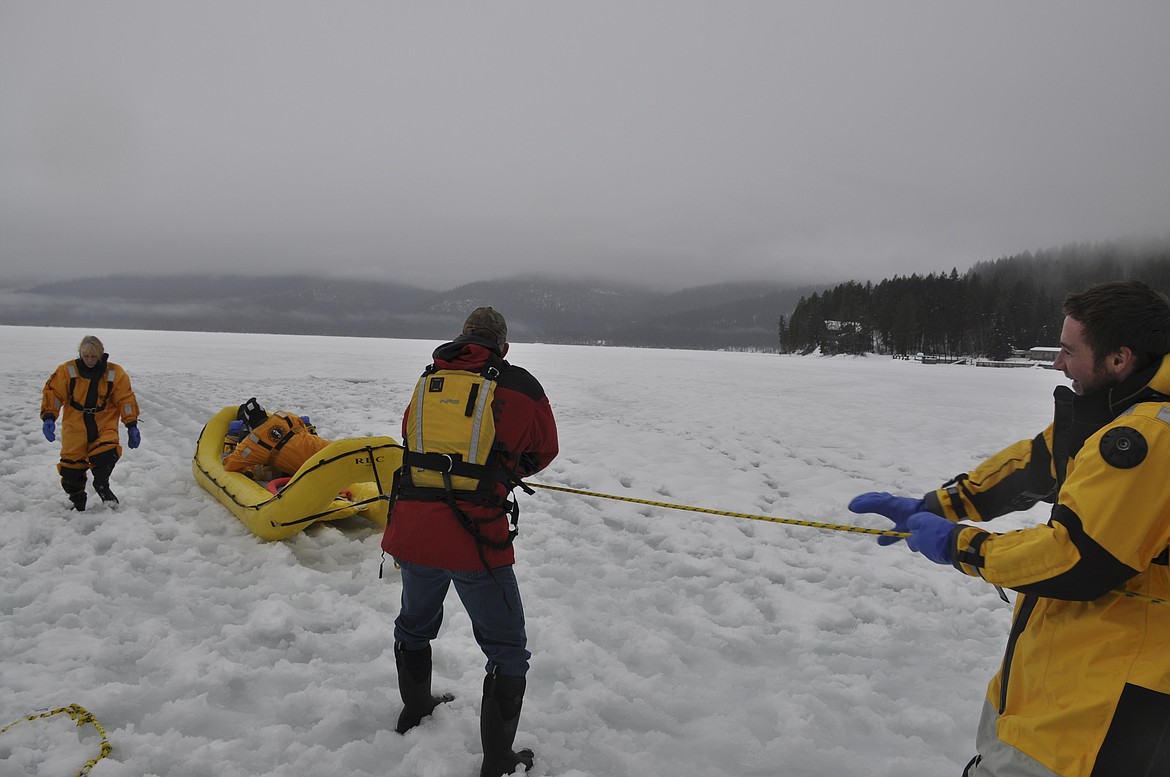 Members of the Swan Mission Search and Rescue took turns in various scenarios Sunday morning for training exercises. (Photos by Ashley Fox/Lake County Leader)