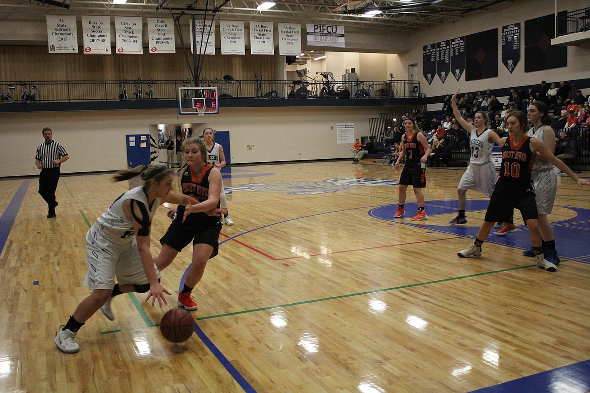 The Lady Badgers used a 35-2 first-quarter advantage to help earn their Intermountain League win over the visiting Priest River Spartans, which brought the Badgers to a 1-0 league record and an 11-2 overall record.