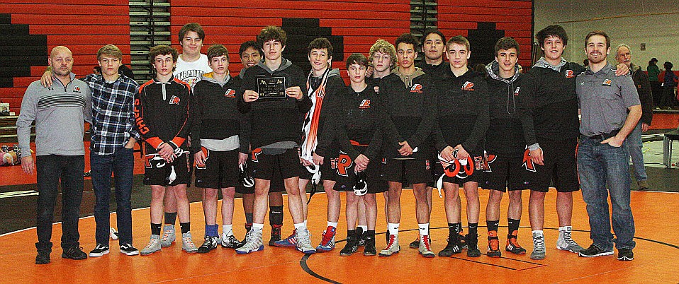 THE RONAN High School wrestling team poses after their second-place finish at the Ronan Western Montana Duals Friday and Saturday at Ronan High School Events Center. The Chiefs&#146; wrestling team is preparing for the Class B-C state at Feb. 9. (photo by Susan Lake/Special to the Lake County Leader)