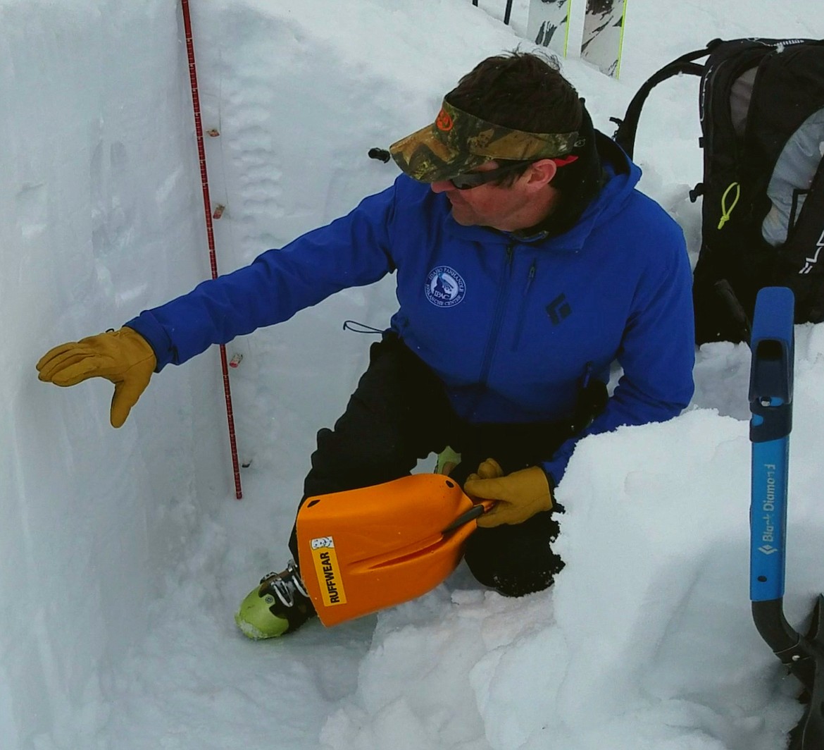 Courtesy photo
Jeff Thompson, director of Idaho Panhandle Avalanche Center, shows students in an avalanche class how snow makes layers over time.