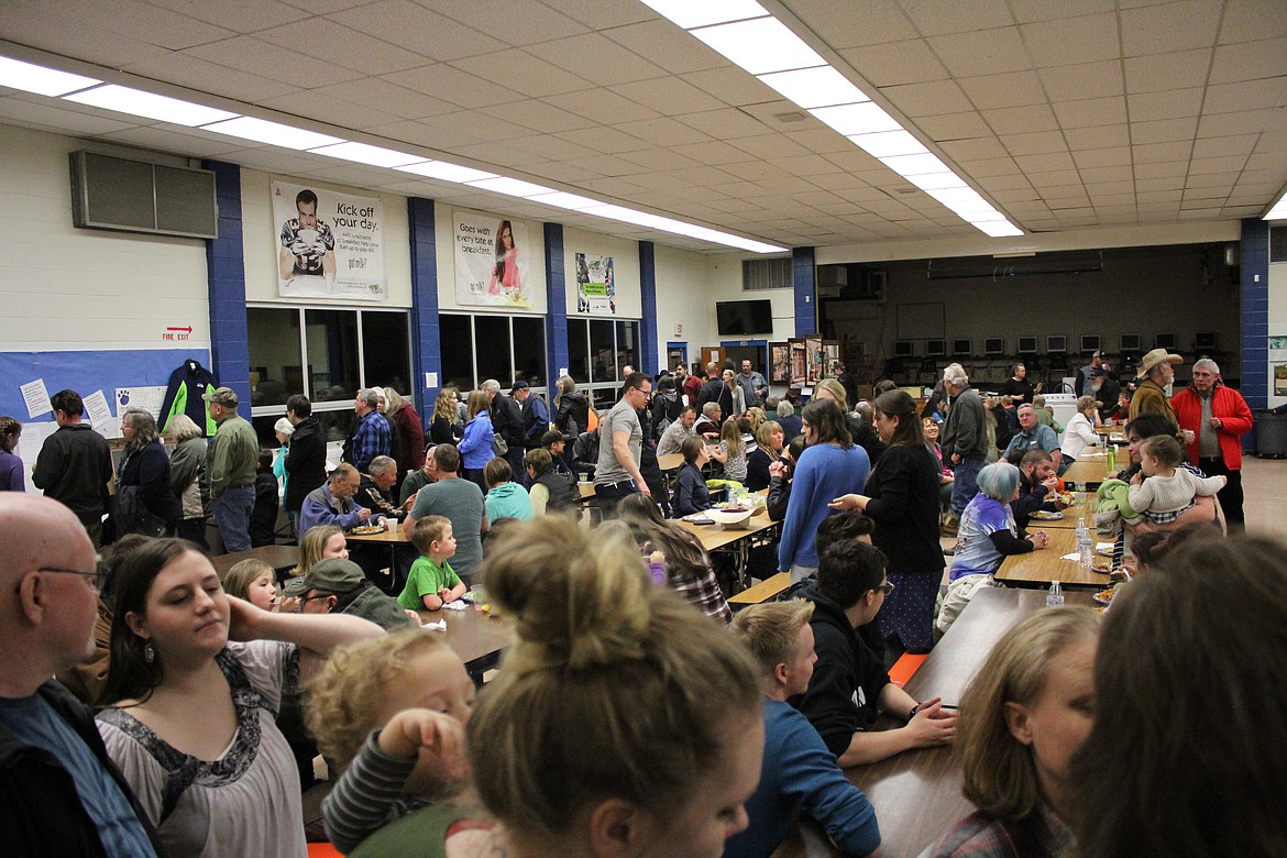 Photo by Tanna Yeoumans
About 300 people attend a spaghetti feed and auction, raising more than $1,200 for the Blockhan family.