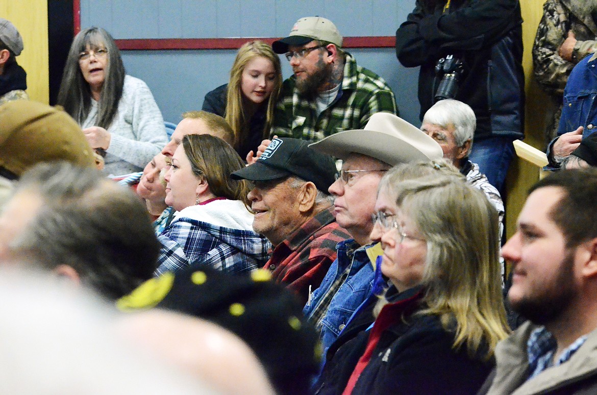 Supporters listen to speakers at the &#147;Freedom and Property&#148; event in Paradise on Saturday. (Erin Jusseaume photos/ Clark Fork Valley Press)