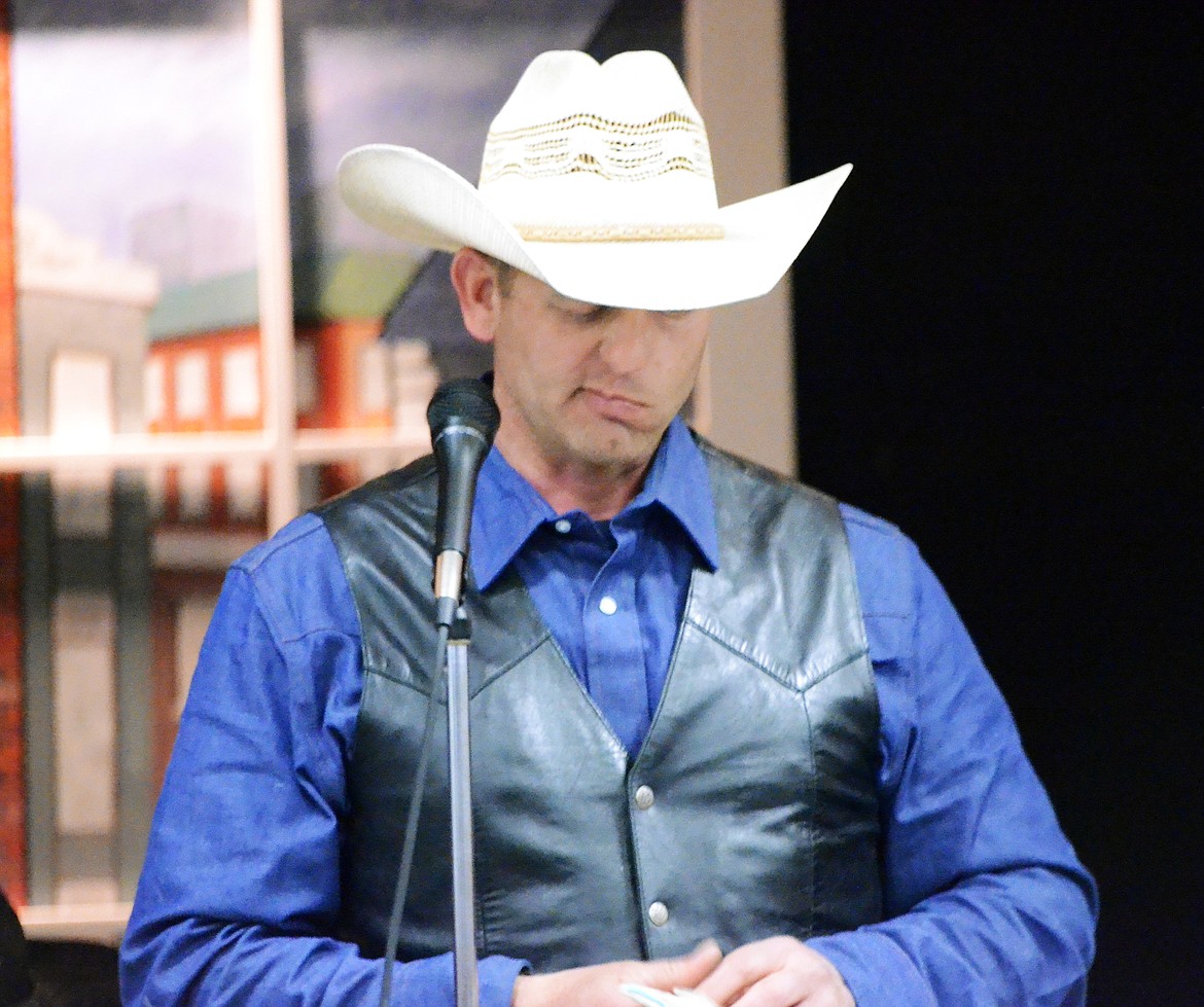 Ryan Bundy takes a moment after reading a line from the US Consitiution before emphasizing that he and his family are not anti-government  (Erin Jusseaume/ Clark Fork Valley Press)