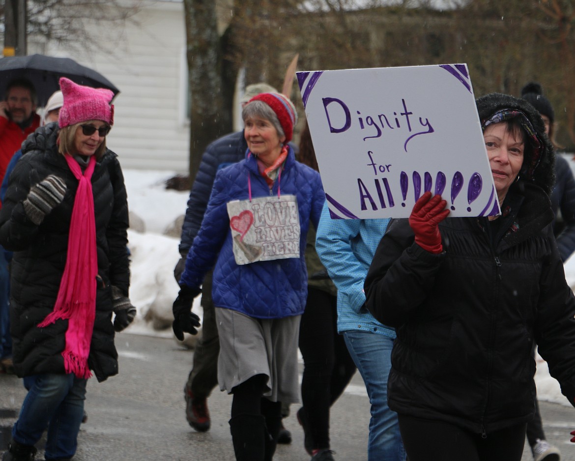 (Photo by MARY MALONE)
Hundreds of community members and others from around the region walked in the North Idaho Women&#146;s March on Saturday.