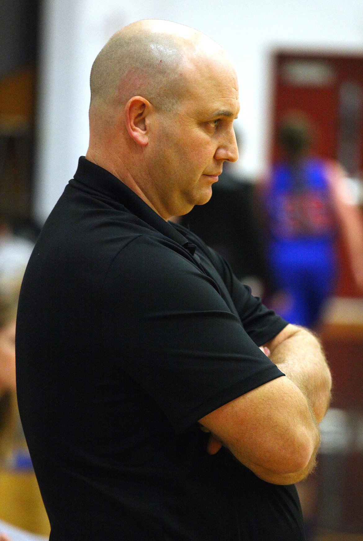 Rodney Harwood/Columbia Basin Herald
Almira/Coulee-Hartline coach Mike Correia looks on during Friday night action in Coulee City.