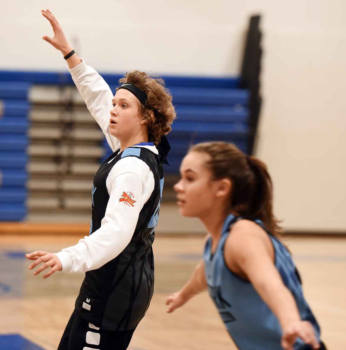 Rakiah Grende at practice on Monday afternoon, January 29, at Bigfork High School.(Brenda Ahearn/Daily Inter Lake)