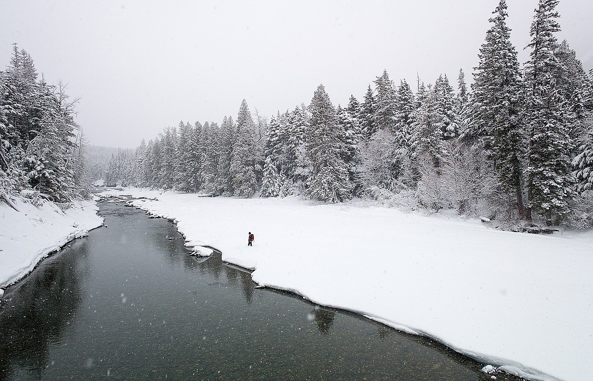 A hiker looks over upper McDonald Creek last week.