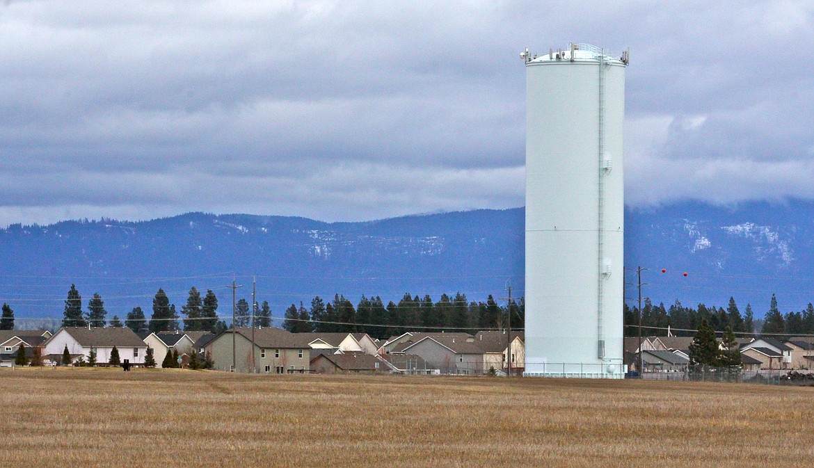 RALPH BARTHOLDT/Press
A 2-million-gallon water tank that towers over Coeur d&#146;Alene&#146;s western neighborhoods along Atlas Road is slated for a paint job that will cost the city $92,000.