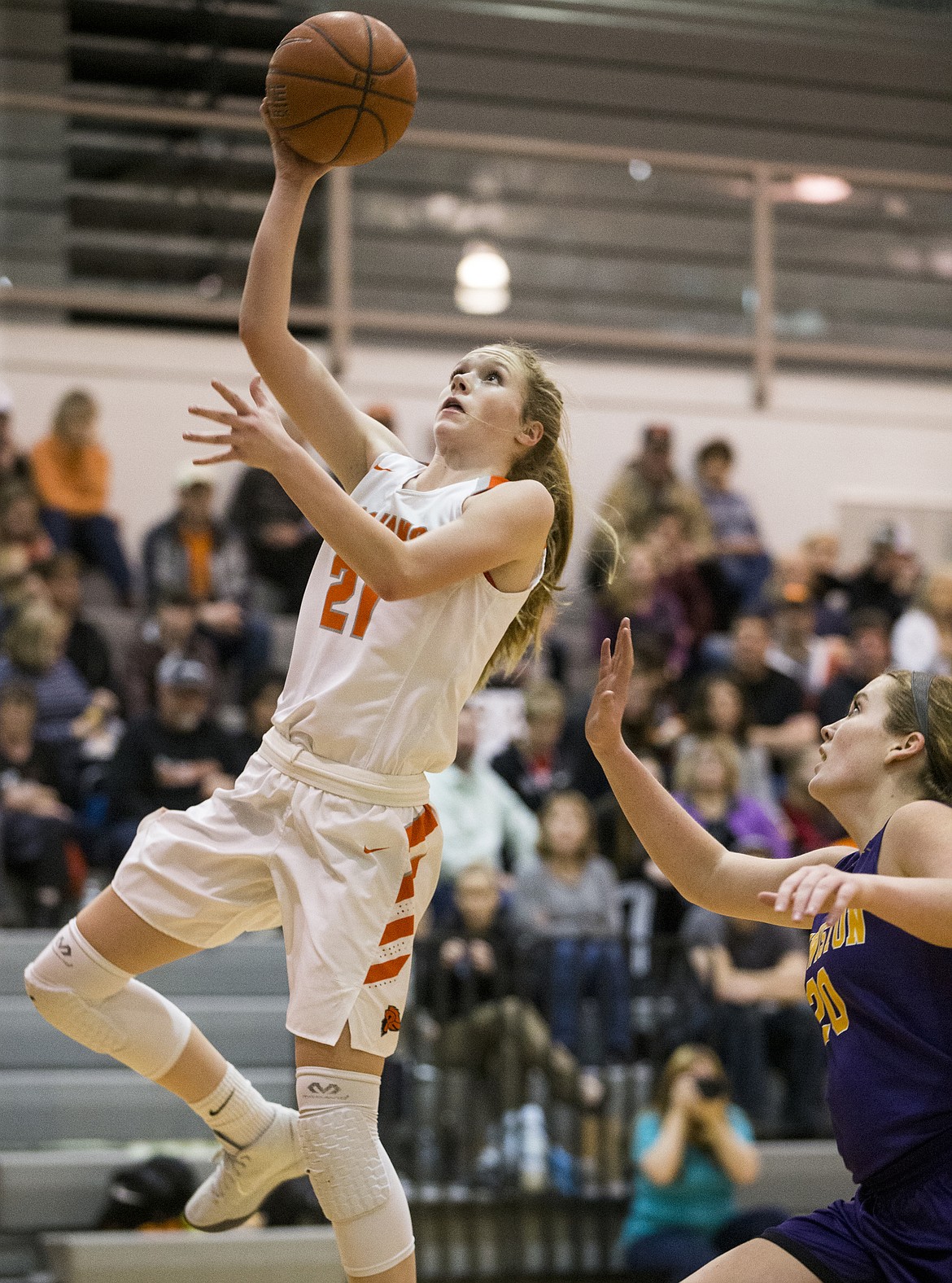 LOREN BENOIT/Press
Tyler McCliment-Call goes for a layup against Lewiston in the 5A Region 1 championship game Tuesday night at Post Falls High School.