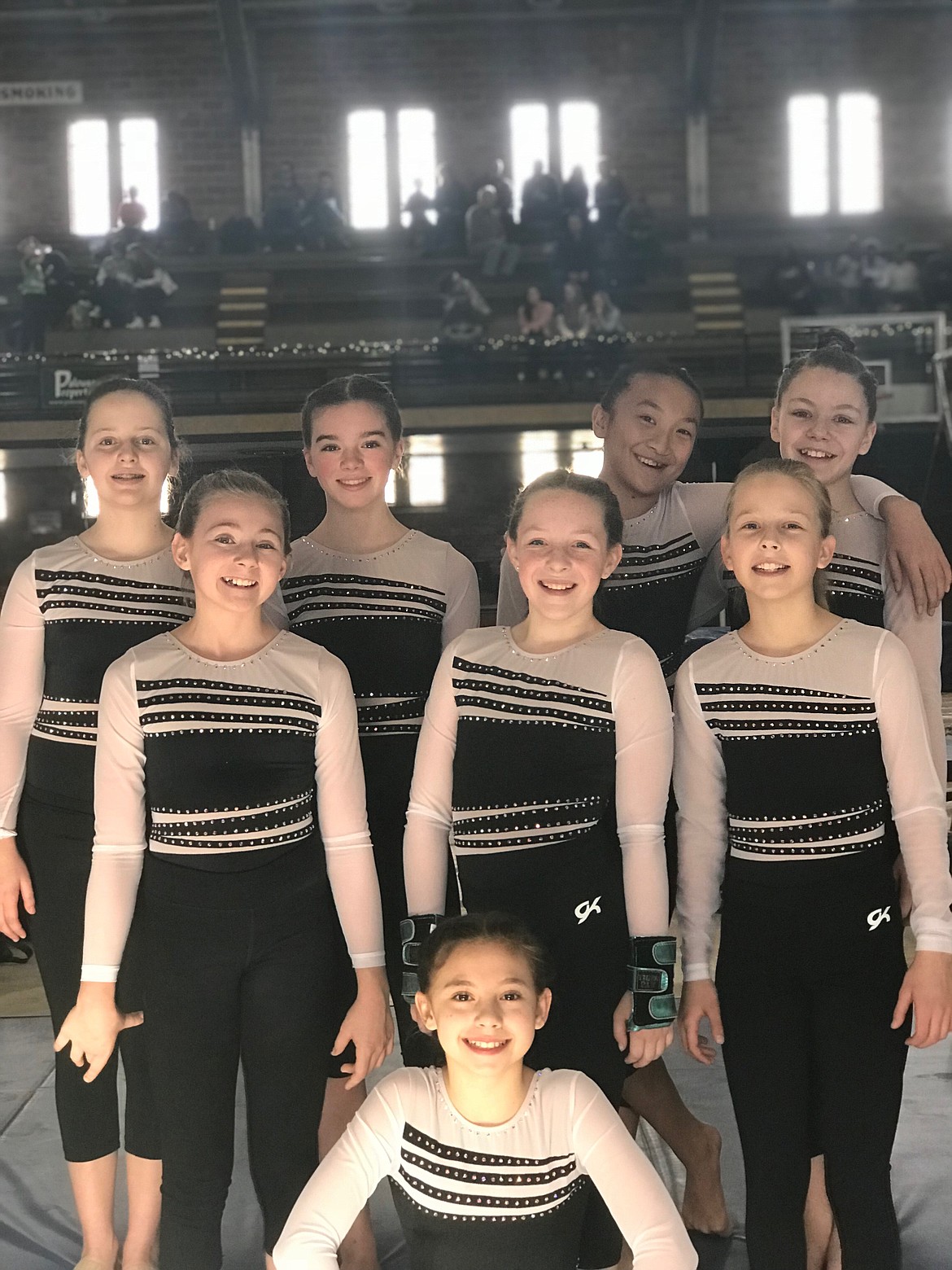 Courtesy photo
Team Avant Coeur Gymnastics Xcel Golds took second place at the recent Palouse Invitational. In the front is Jasmine Quagliana; second row from left, Kenzie Thompson, Maya Duce and Alyssa Caywood; and back row from left, Bethany Rohrenbach, Sally Gatten, WuYi Walters and Sarah Hudson.